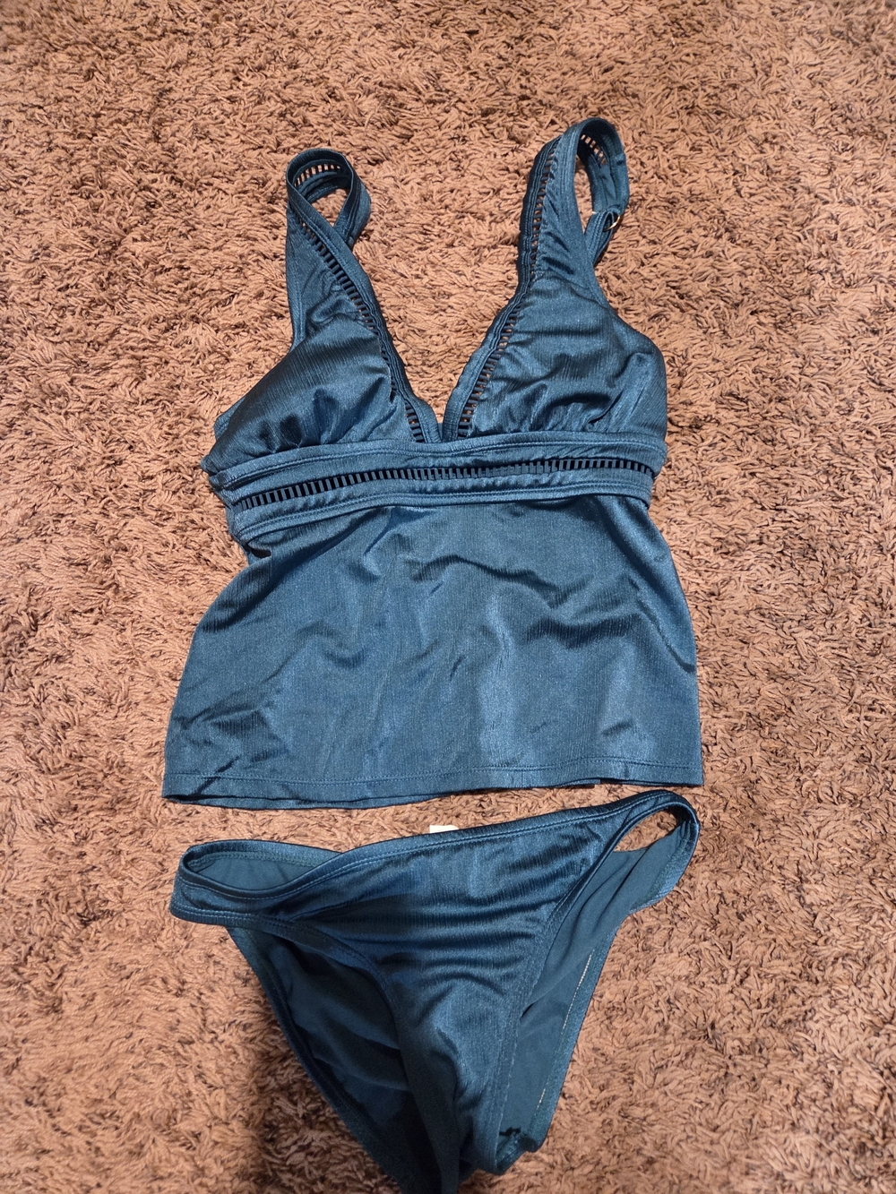 Womens size small 2 piece teal swim suit